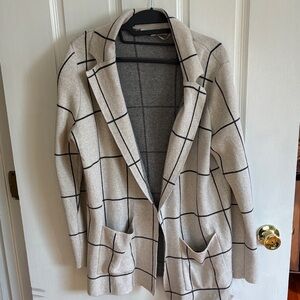 LOFT Black and White Knit Cardigan